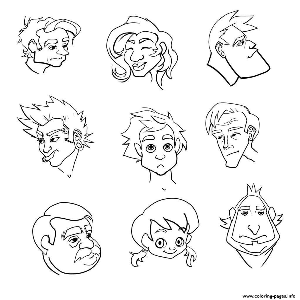 emotion faces coloring sheets