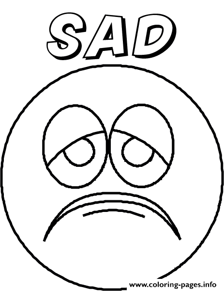 Emotion Sadblank Coloring Pages Printable Emotions