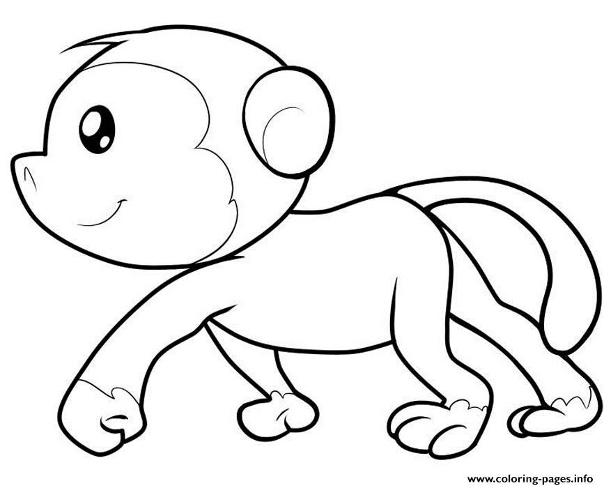 Monkey Printable With Spider Monkey Coloring Pages Printable