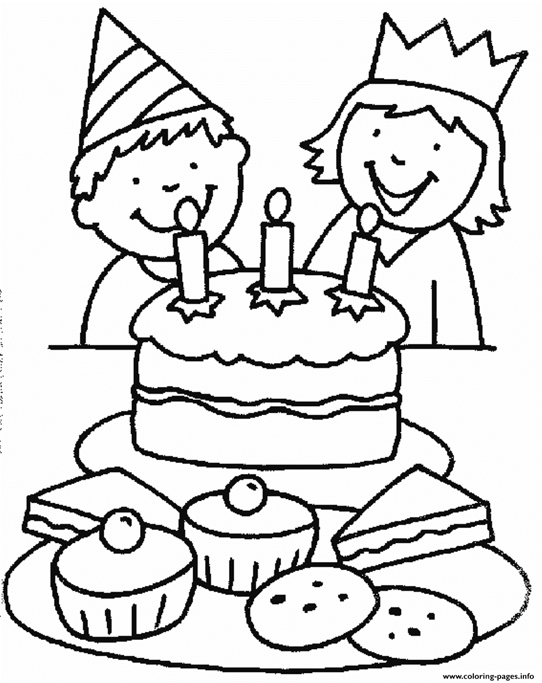 Party And Birthday Cake 766b coloring pages