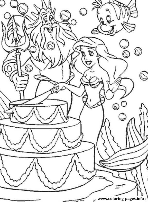 Disney Ariel Happy Birthday Free6115 Coloring Pages Printable