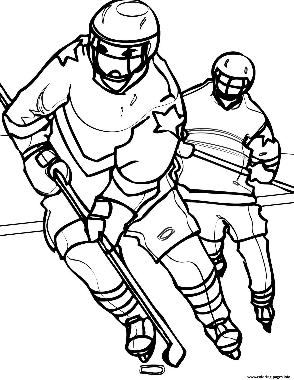 Playing Hockey S5eaf Coloring Pages Printable