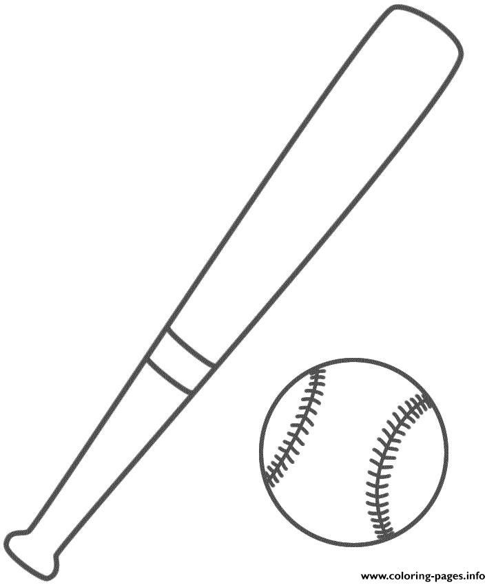 Bat And Ball 1eab Coloring Pages Printable
