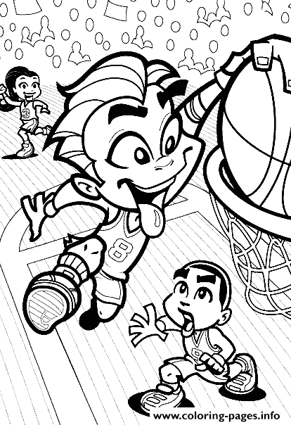 Cartoon Basketball Goal S6ad7 Coloring Pages Printable