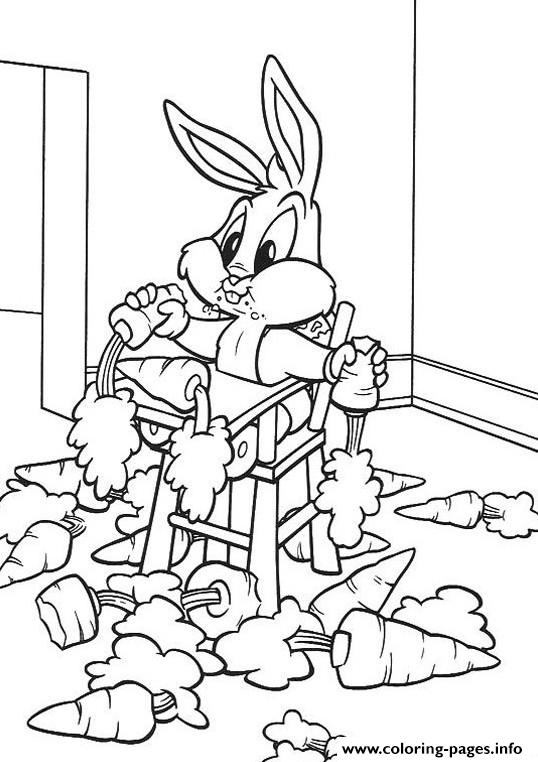 Eating Carrots Baby Looney Tunes Free70fc Coloring Pages Printable Free