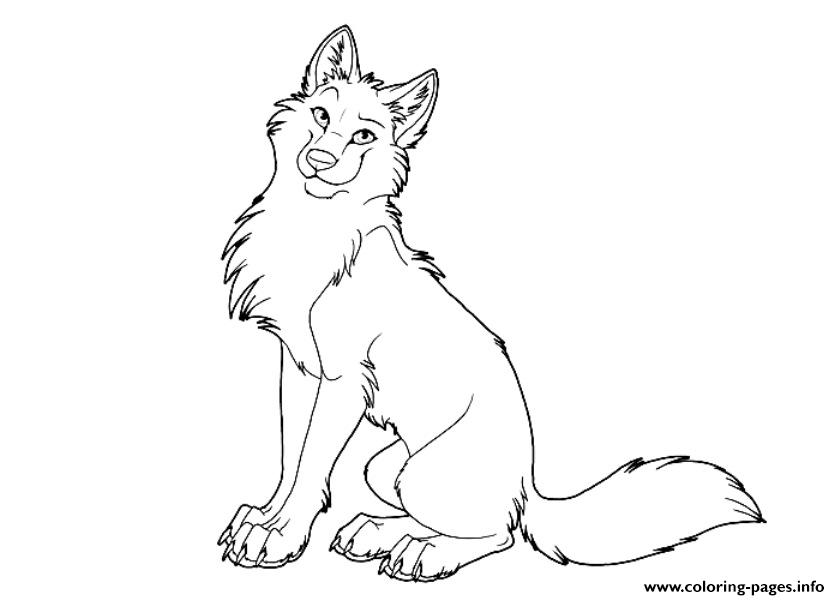 Wolf Coloring Pages Free Printable Cartoon Cute Chibi