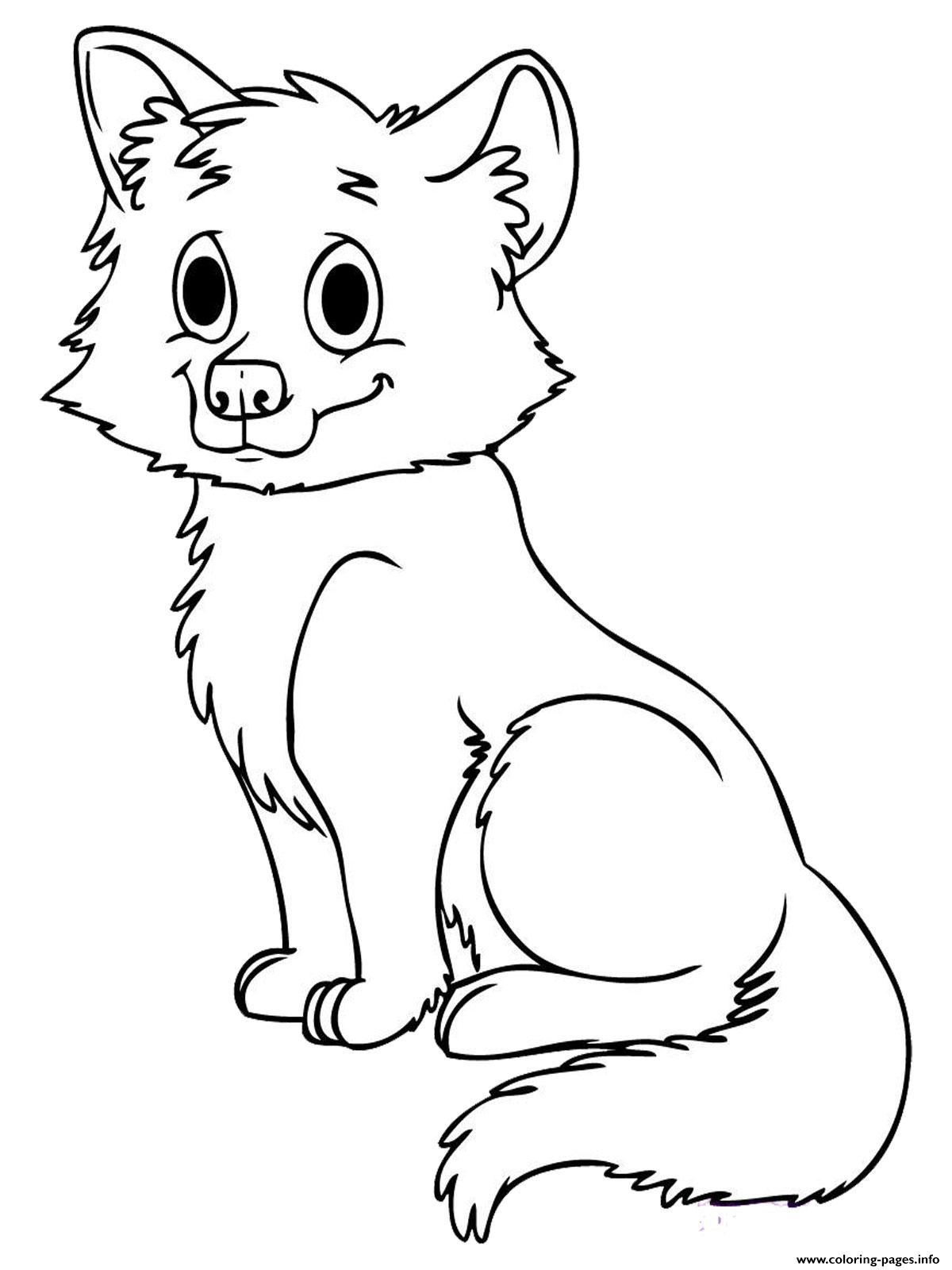 Cute Baby Wolf Coloring Pages Printable Wolves
