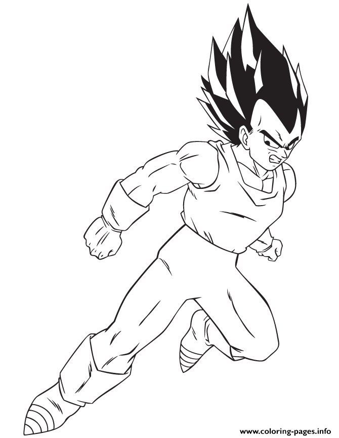 Gambar Cartoon Dragon Ball Vegeta Coloring Page Pages Printable Full Size Di Rebanas Rebanas 