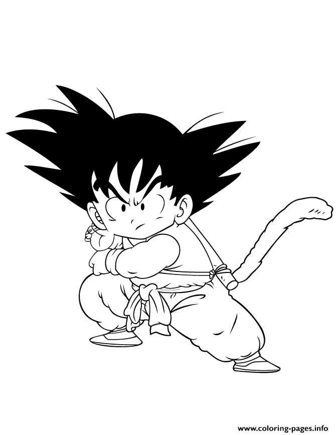 Kid Goku Fireball Dragon Ball Coloring Page Coloring Pages Printable