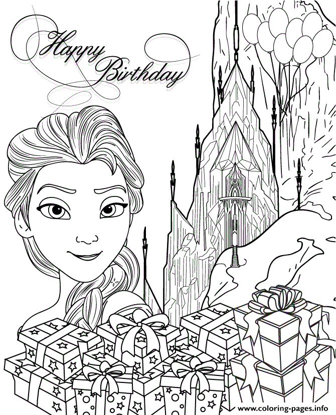 Elsa Ice Castle Gifts Colouring Page Coloring Pages Printable