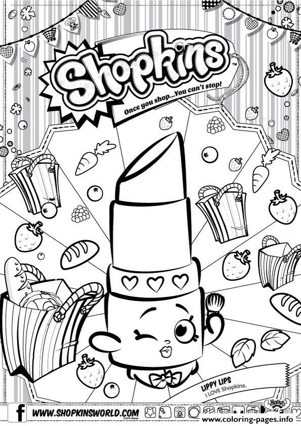 Shopkins Lippy Lips Coloring Pages Printable