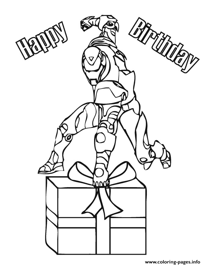 Iron Man Birthday Present Coloring Pages Printable Presents