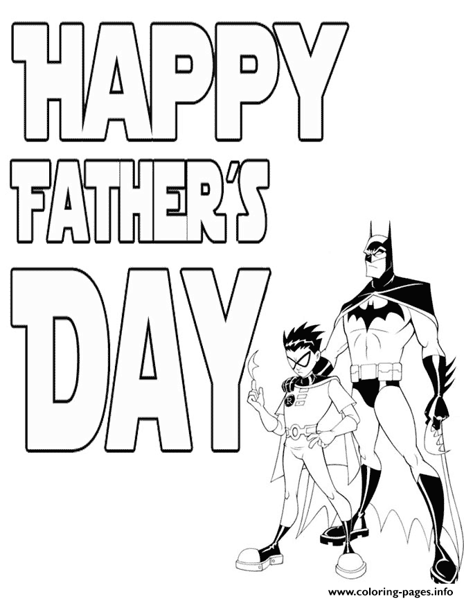 Batman Fathers Day Coloring Pages Printable Print Download