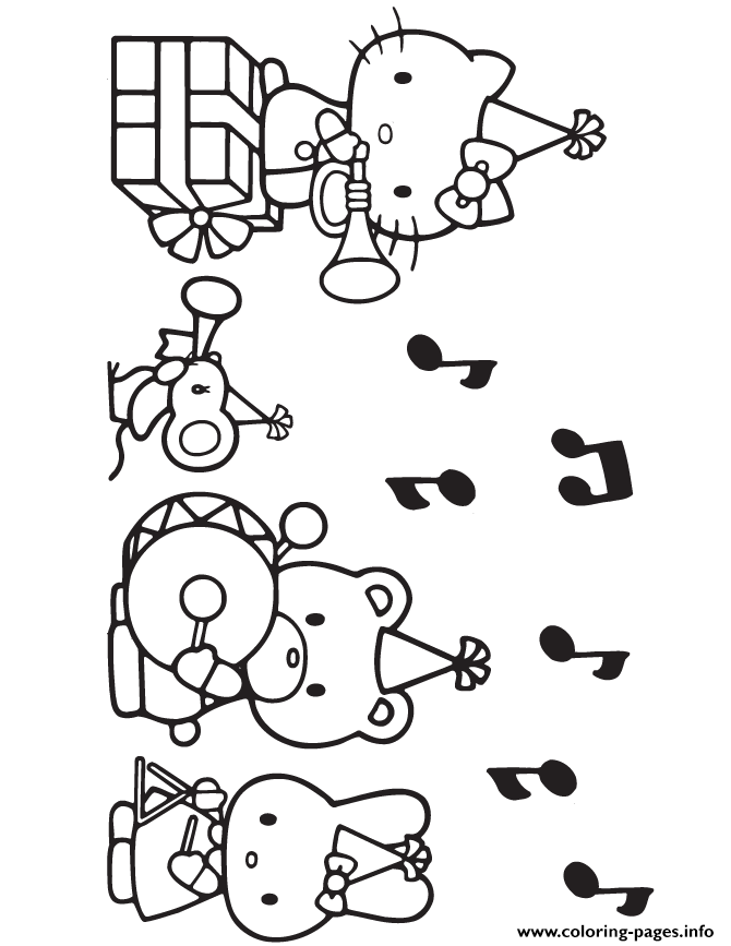 Kitty Party Music Coloring Pages Printable