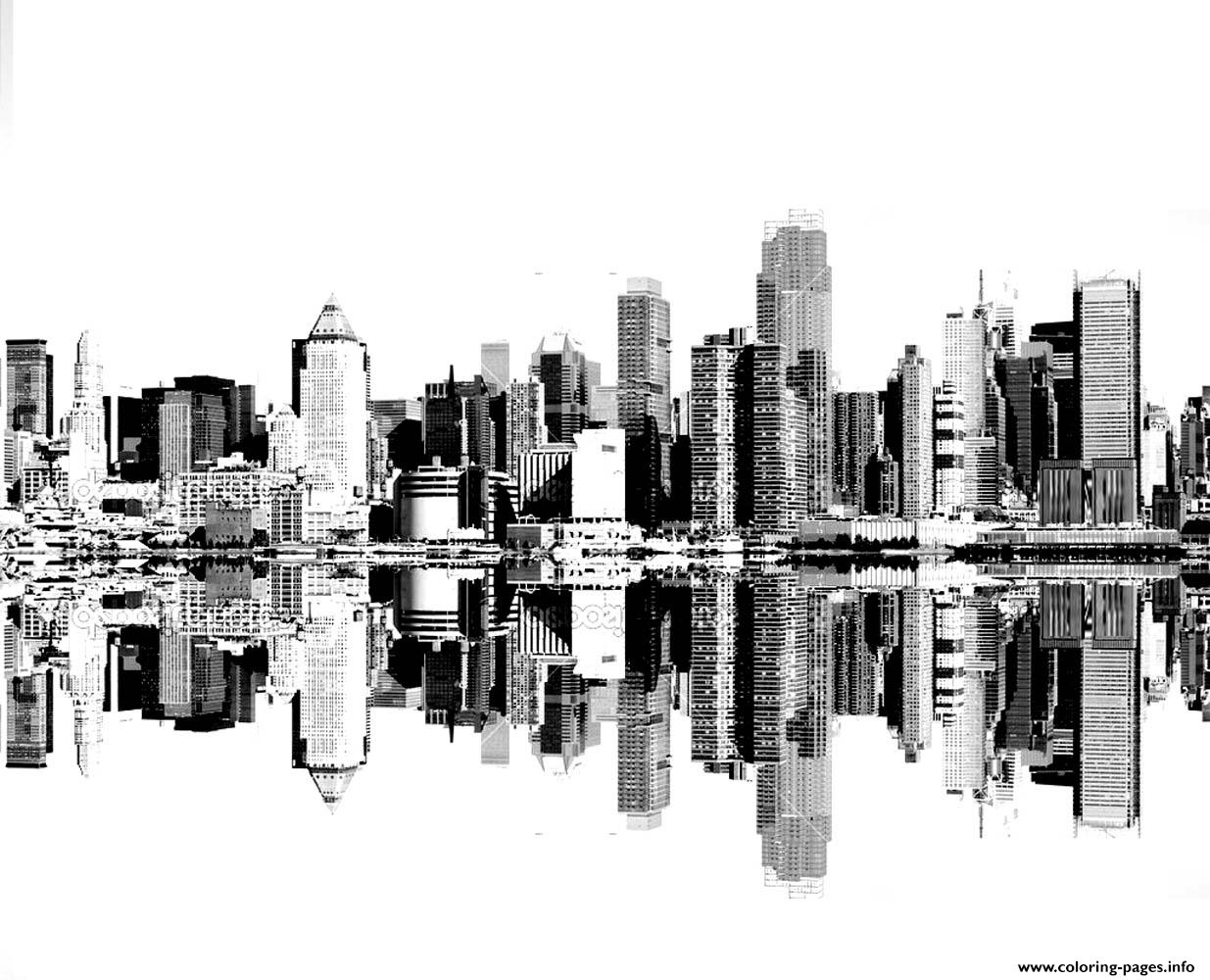 City Coloring New York Adult Gratuit Coloring Pages Printable