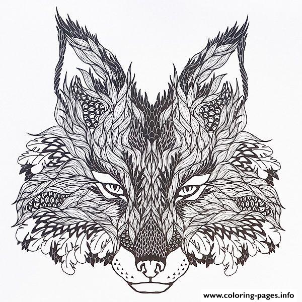 Adults Difficult Animals Wolf Hd Color Coloring Pages Printable