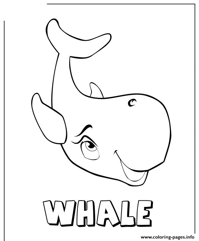 Whale Big Cute Eyes Coloring Pages Printable