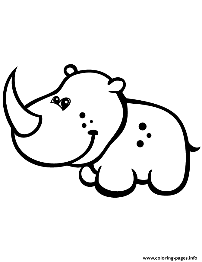 Cute Baby Rhino Coloring Pages Printable