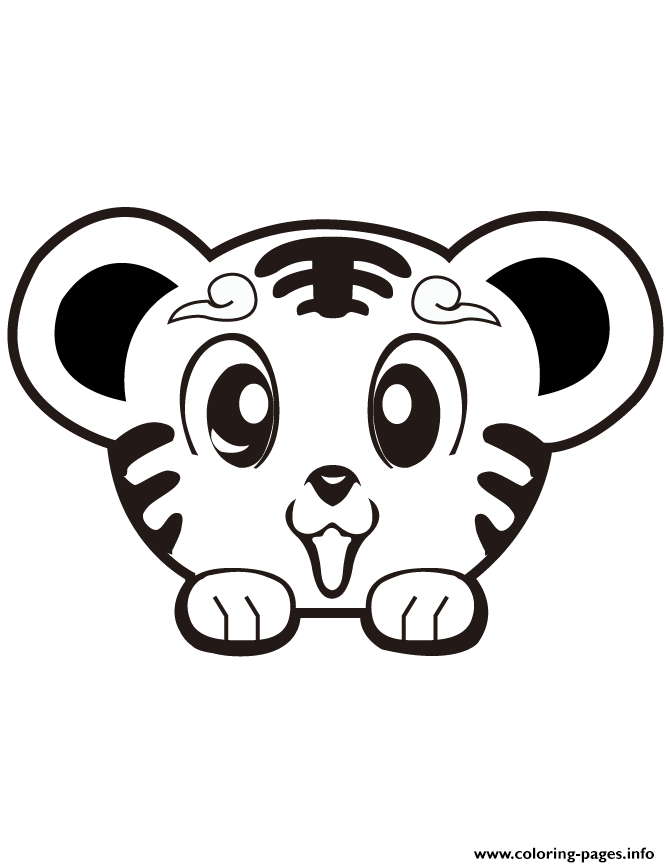 Super Cute Tiger Coloring Pages Printable Page