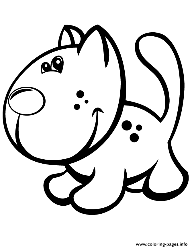 Cute Baby Cat Preschool Children Coloring Pages Printable Pictures