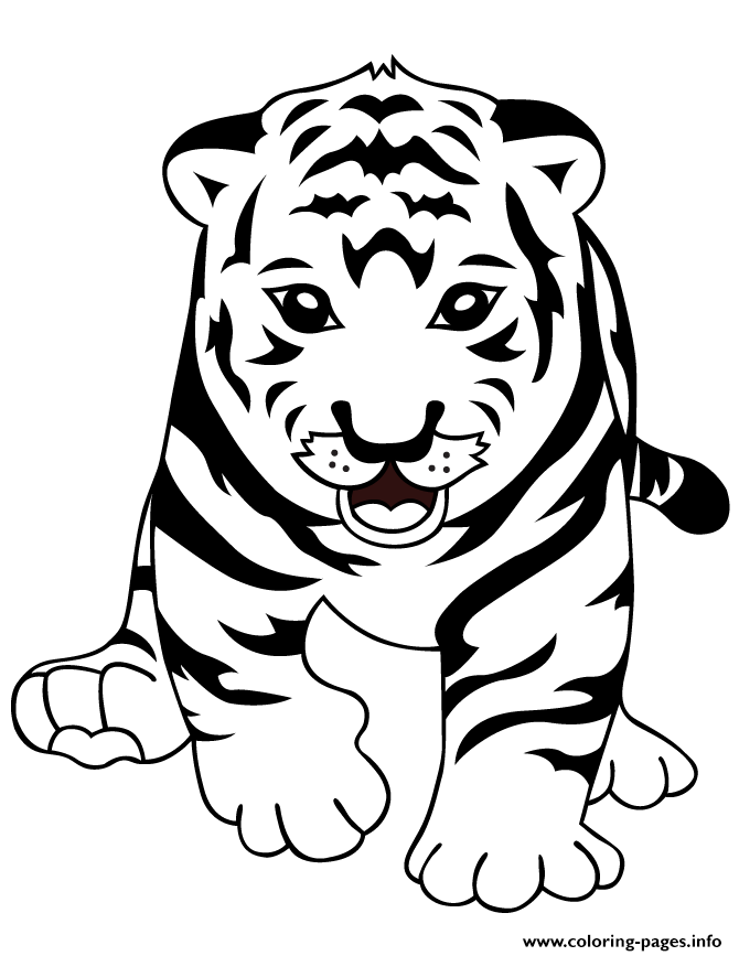 Cute Baby Tiger Coloring Pages Printable