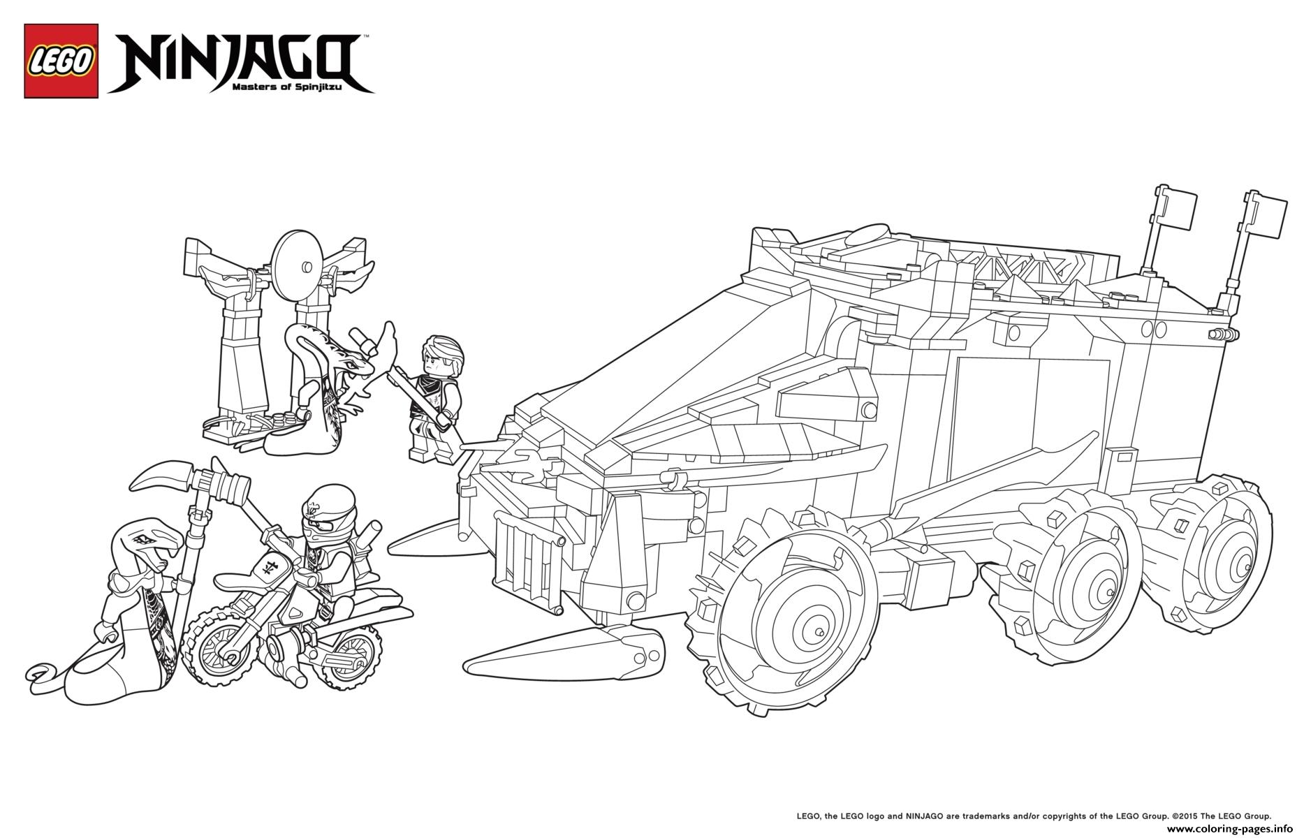 Car Tank Moto Ninjago Coloring Pages Printable