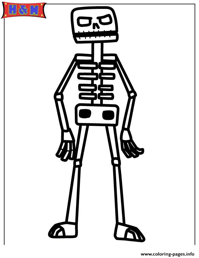 Minecraft Skeleton Coloring Pages Printable Dogs