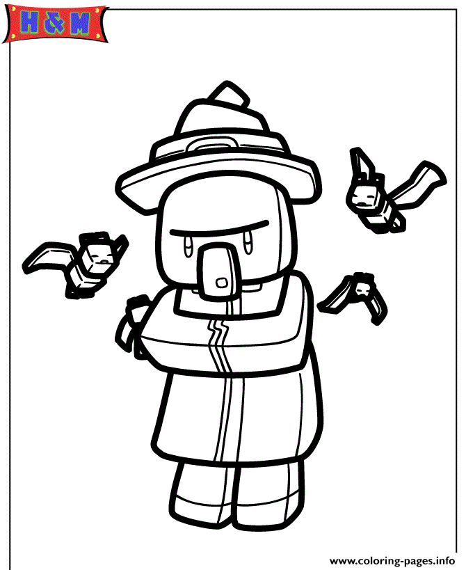 Minecraft Witch Coloring Pages Printable