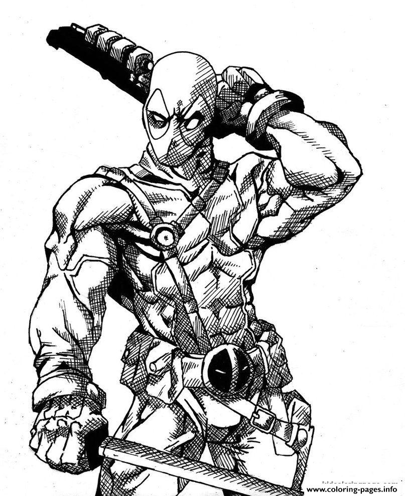 Deadpool Details Hd Coloring Pages Printable