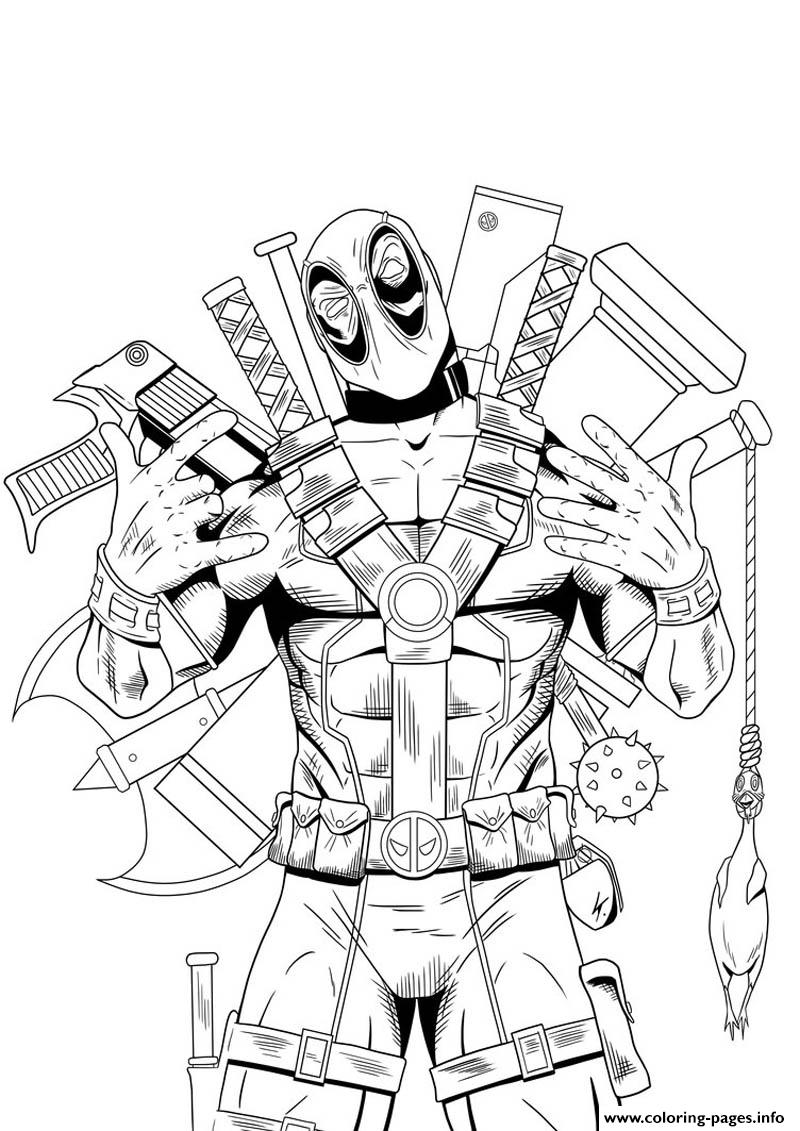Deadpool Hight Quality Hd Coloring Pages Printable