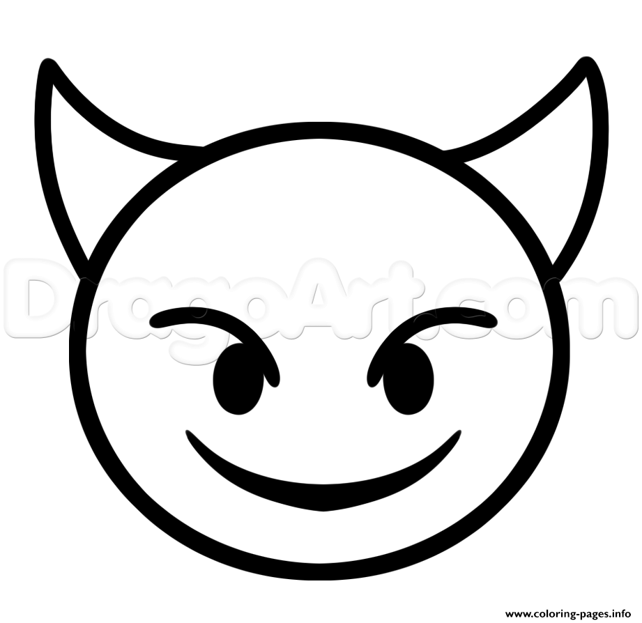 Draw Devil Emoji Step Coloring Pages Printable Print Download Emojis