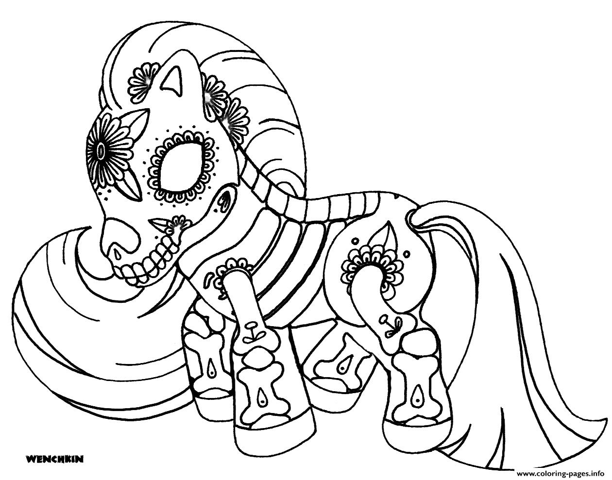 free sugar skull poney coloring pages