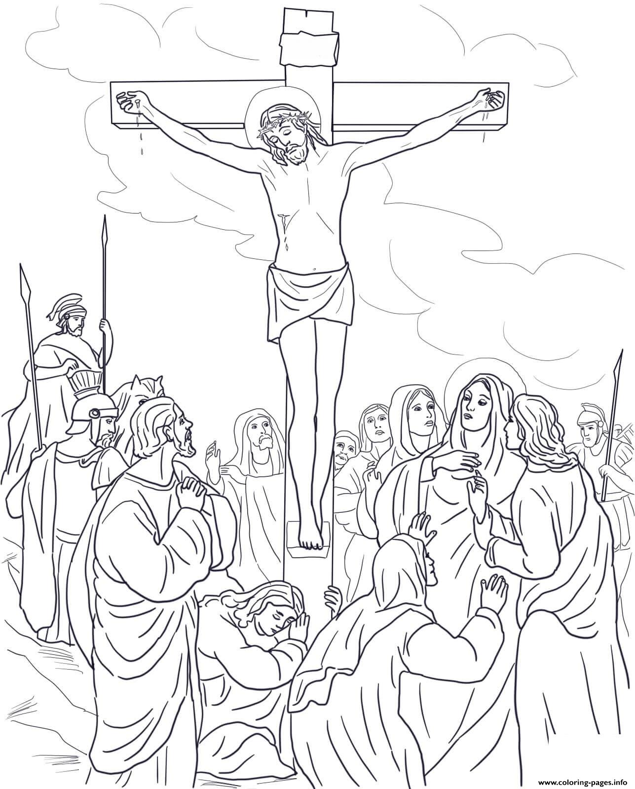 Good Friday 12 Twelfth Station Jesus Dies The Cross coloring pages