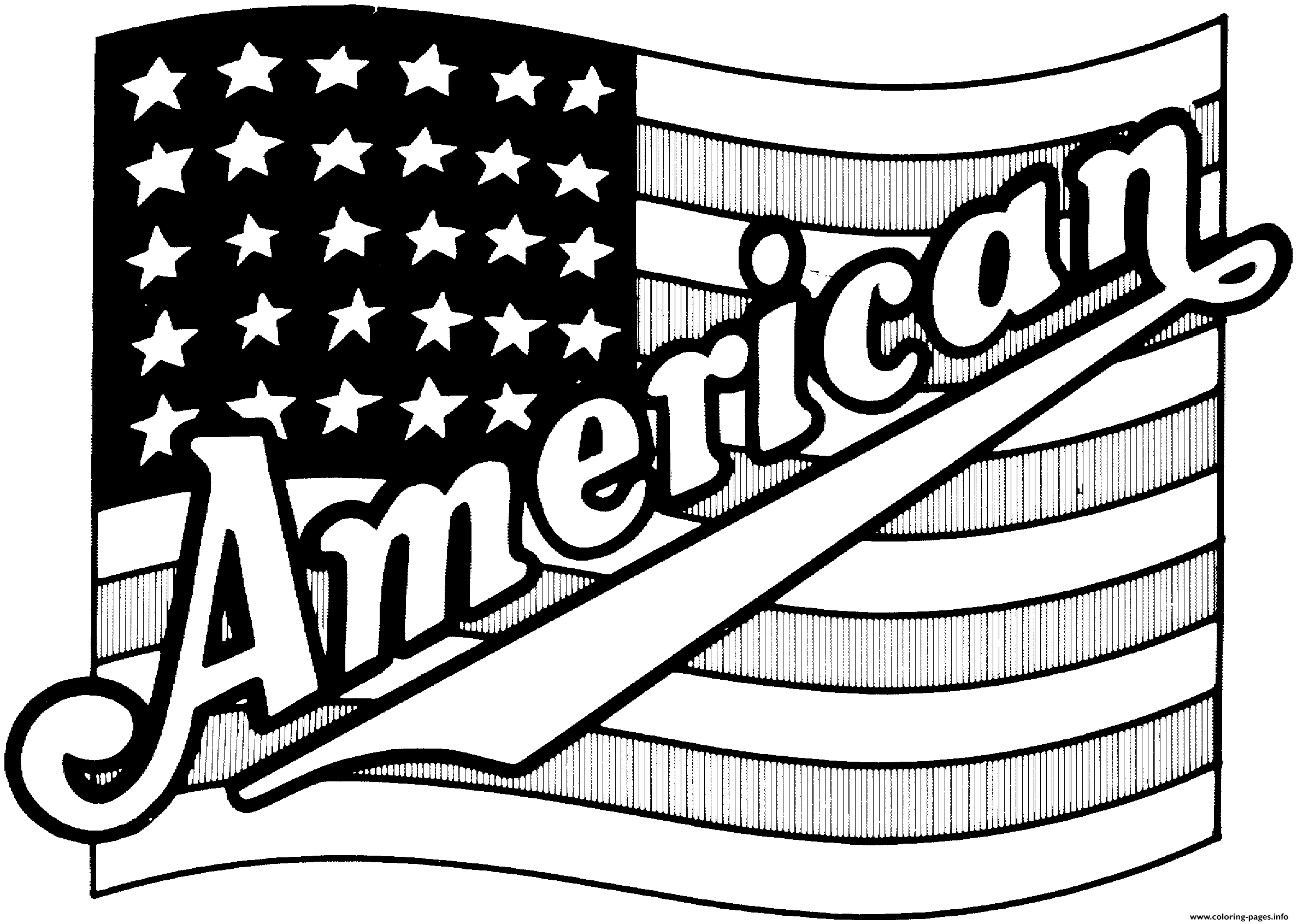 American Flag Marvelous Coloring Pages Printable
