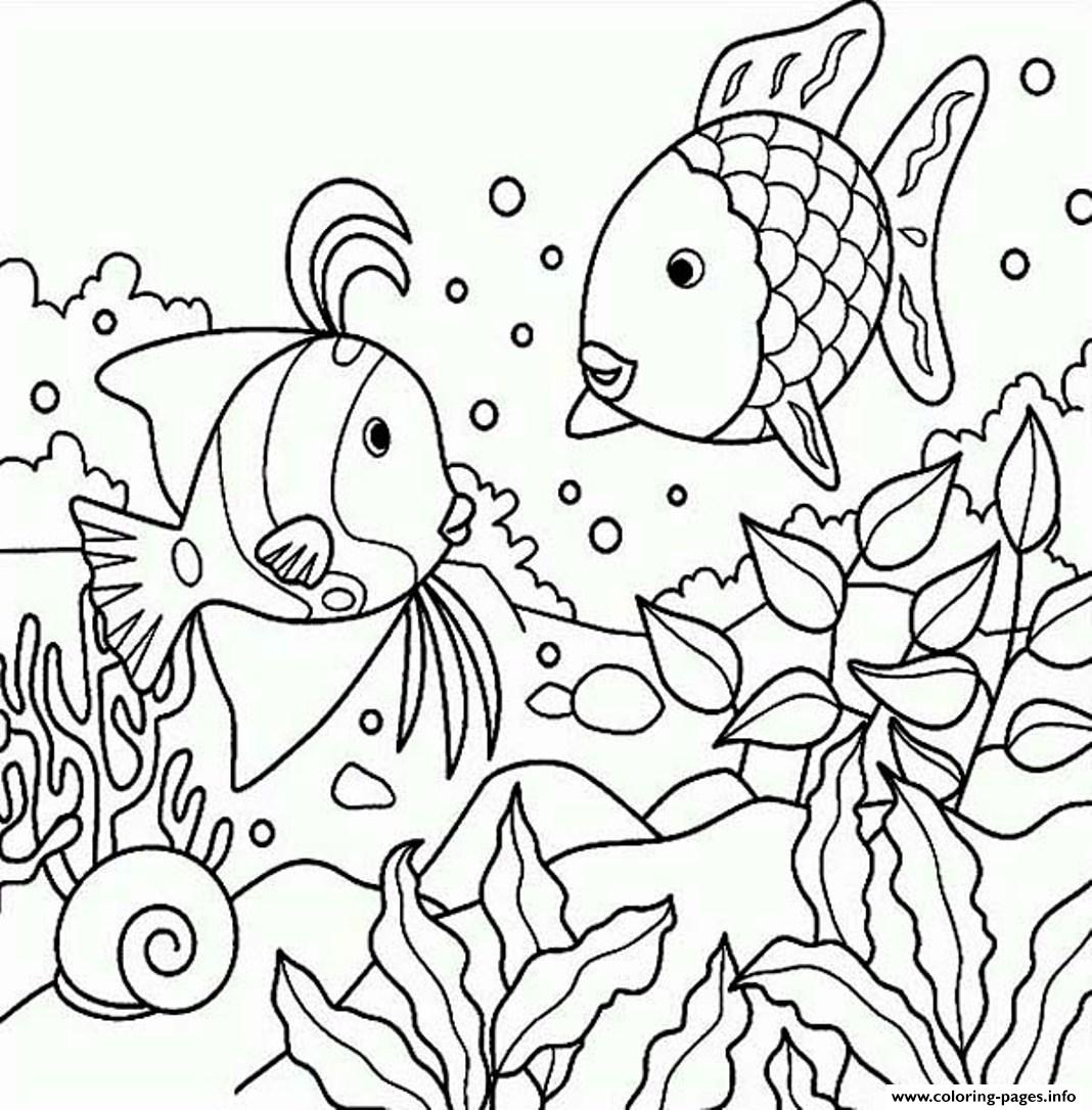 Rainbow Fish S Of Sea Animalsf3b1 Coloring Pages Printable