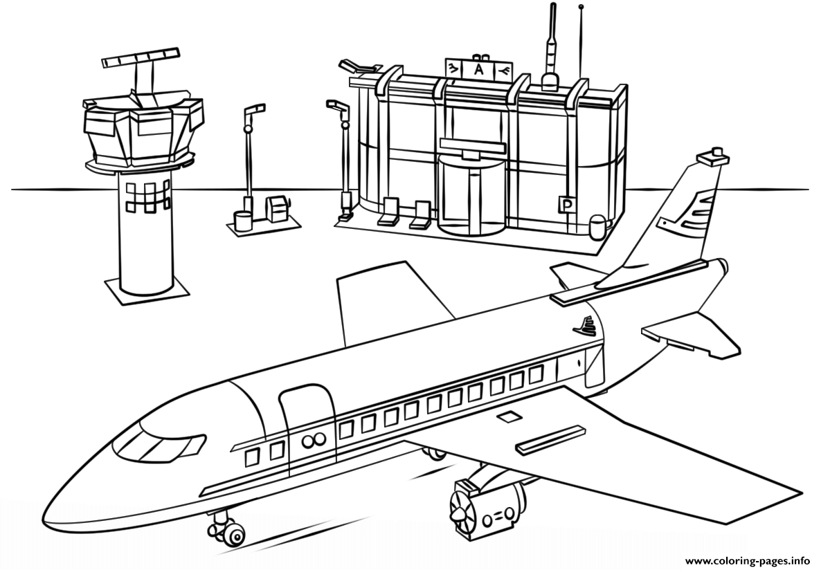 lego airport city Colouring Print lego airport city coloring pages