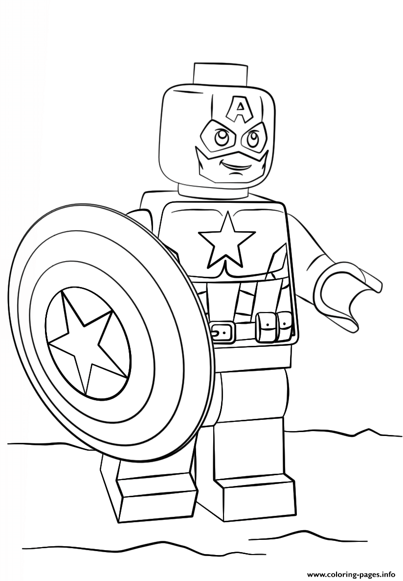 Lego Captain America Coloring Pages Printable Pdf