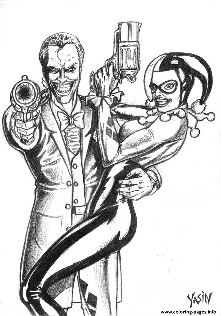 Joker And Harley Quinn By Yasinyayli Harley Quinn Coloring Pages Printable