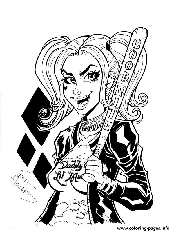 Good Night Harley Quinn Coloring Pages Printable