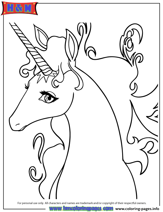 Pretty Cartoon Unicorn Drawing Coloring Pages Printable