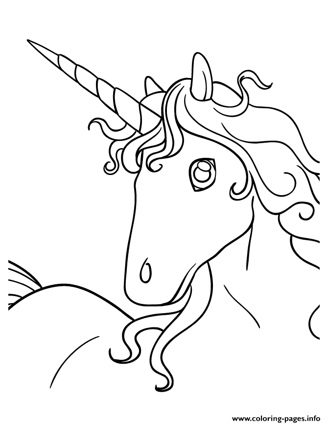 Picture Of Unicorn Head Portrait Coloring Pages Printable