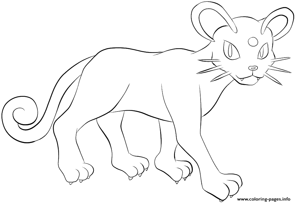053 Persian Pokemon Coloring Pages Printable Cats