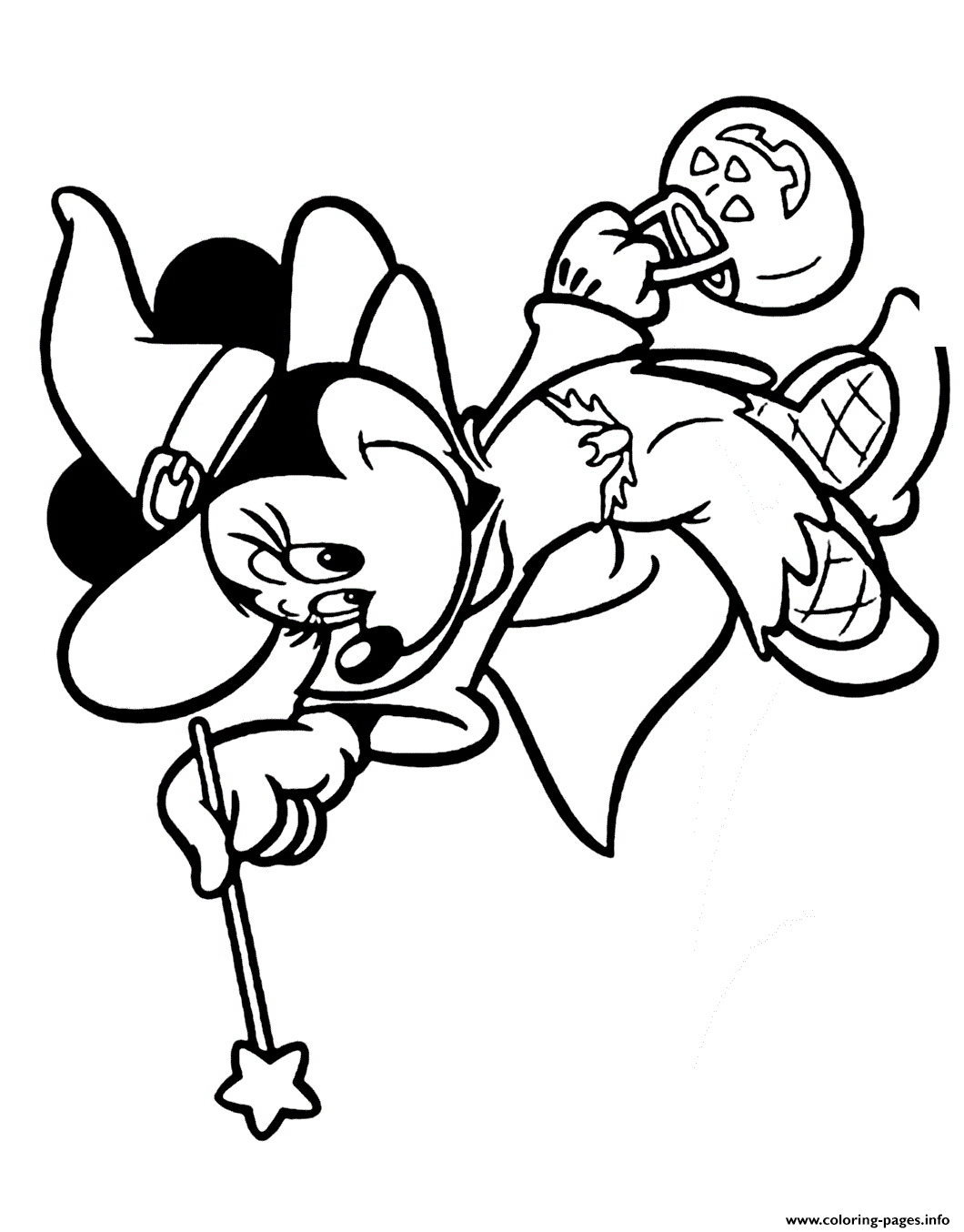 Minnie Mouse As A Witch Disney Halloween Coloring Pages ...