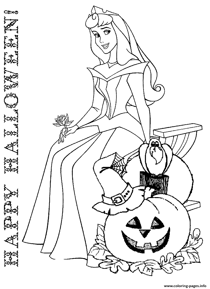 Princess Disney Halloween Coloring Pages Printable