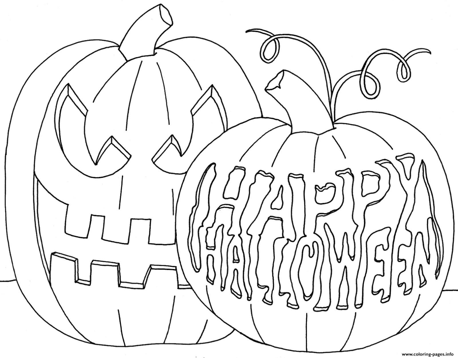 Happy Pumpkin S To Color Halloween Coloring Pages Printable