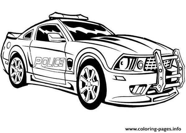 Dodge Charger Police Car Hot Coloring Pages Printable