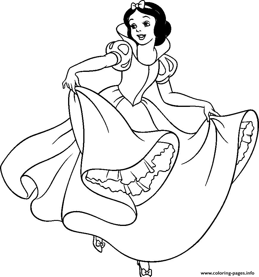 princess snow white dancing coloring pages