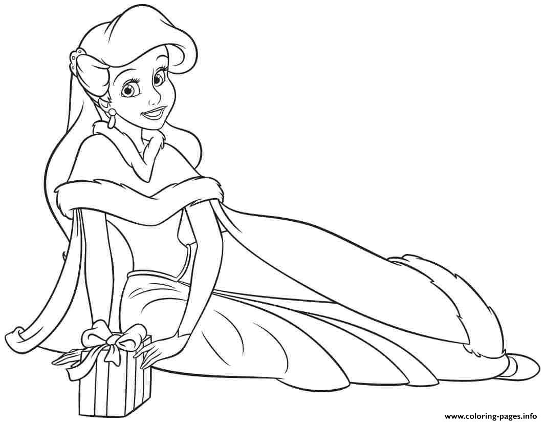 princess ariel human christmas coloring pages