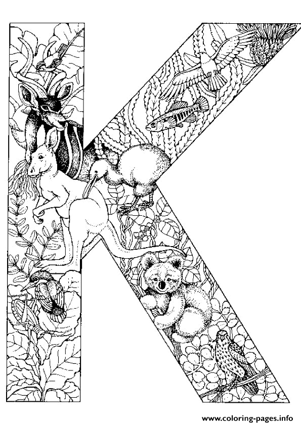 Animal Alphabet Letter K Coloring Pages Printable