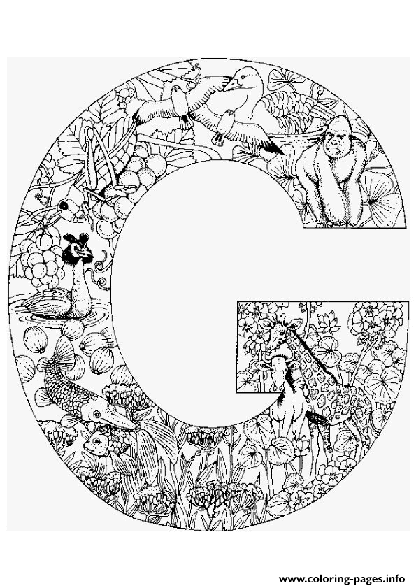 Animal Alphabet Letter G Coloring Pages Printable